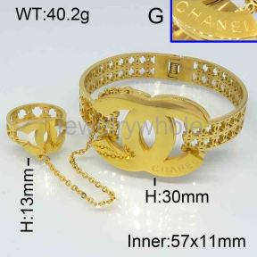 CHCH Bangle and Ring 6#--9#  PZ118671bkab-317