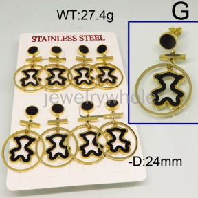 SS Bear Earrings  TE600540akoa-488