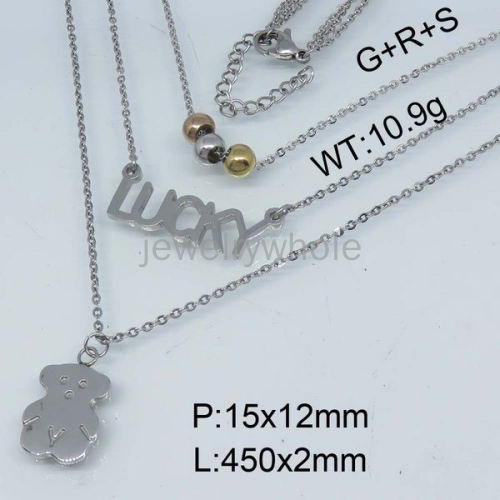 SS Bear Necklaces  TN300437bhva-312