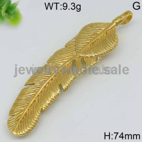 Glamorous Feather Gold  Plated Pendant 4222262455vhib