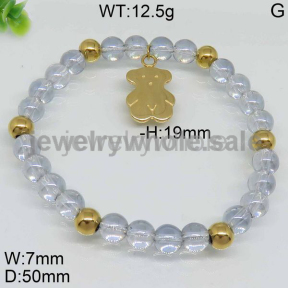 Upscale Golden  Pink Bead Chain Koala Design Bracelet 4443781402vhib