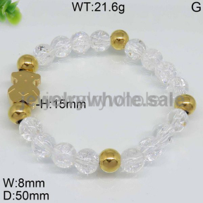 Ingenious Golden  White Bead Chain Koala Design Bracelet 4443781404vhjb