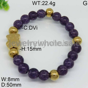 Simple Style Golden  Purple Bead Chain Koala Design Bracelet 4443781405bhjb