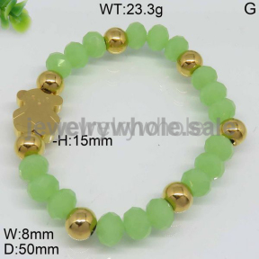 Trendy Golden  Green Bead Chain Koala Design Bracelet 4443781410vhbv