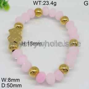 Chic Golden  White Bead Chain Koala Design Bracelet 4443781414bhbb