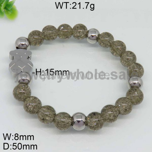 Minimalistic Silver  Red Bead Chain Koala Design Bracelet 4443781417vhhb