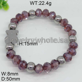 Graceful Silver  Pink Bead Chain Koala Design Bracelet 4443781423bbob