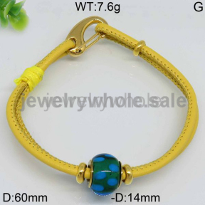 Attractive Leather Style Yellow Color Bangle  4744501269vbpv