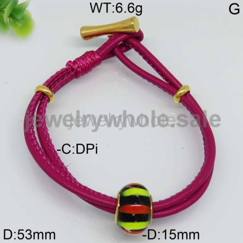 Novel In Design Leather Style  Steel Material Bangle  4744501271vbov