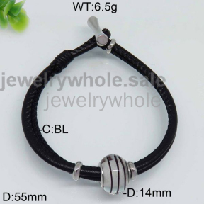 Special Catching Leather Style 2016 Steel Bangle  4744501283bbnl