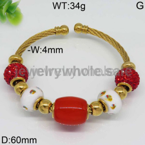 Fashion Style Beads Gold Plated Bangle 4744601446bhmb