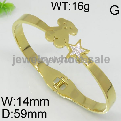 Gold Bear And Star Bangle With Spring 5743080780vhla