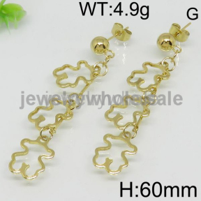 Many Bear For Girl Gold Earrings 6324632646vama