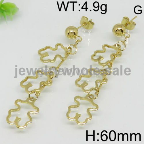 Many Bear For Girl Gold Earrings 6324632646vama