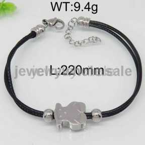 Silver Color Bear With Black Color Knitting Bracelet  6433170960vhia