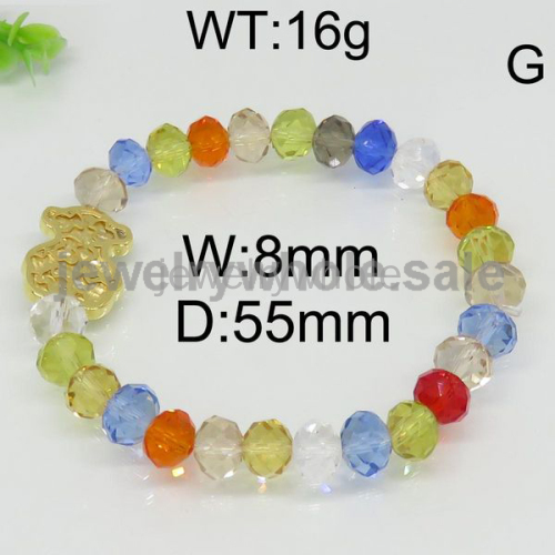 Colorful Beads Gold Bear Bracelet 6443082081vhaa