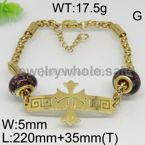 Beautiful Black Beads Gold Plated Bracelet 6444762212vhia