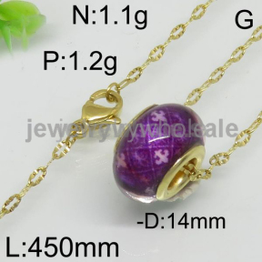 Purple Gold Plated 450Mm Necklace  6544760856vama