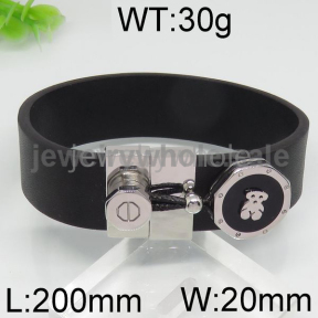 Leather Magnetic Openning Bear Bangle 6703170423vkla