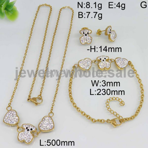 Adorable Gold Heart Jewelry Set 7903175615vkob