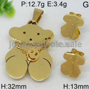 Lovable Bear Gold Plated Jewelry Set 7903787104vhov