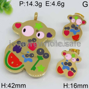 Colorful Bear Gold Plated Jewelry Set 7903787106bhob