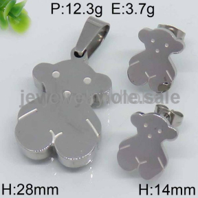 Adorable Bear Steel Color Jewelry Set 7903787163vhmb