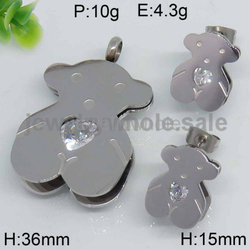 Likable Bear Steel Color Jewelry Set 7903787166vhmb