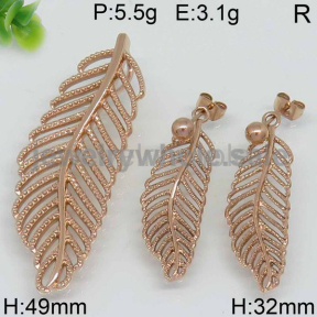 Leaf Shape In Rose Gold Jewelry Sets 7904116310viib
