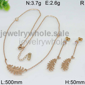 Rose Gold Color 550Mm Stainless Steel  Jewelry Sets 7904344736vhpb