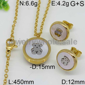 Lovely Bear Gold Round Jewelry Set 7904606341vhkb