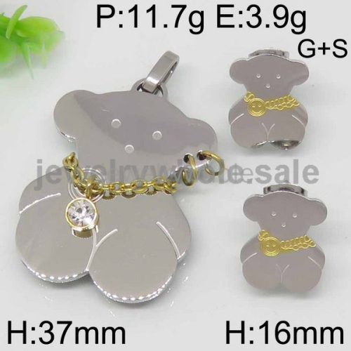 Lovely Stainless Steel Bear Jewelry Set 8903085677ahkv