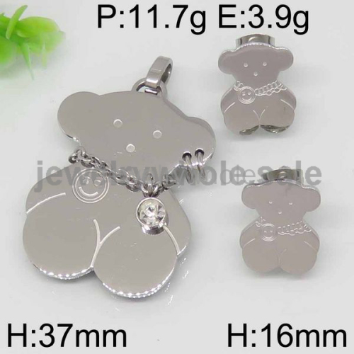 Popular Stainless Steel Bear Jewelry Set 8903085678ahjv